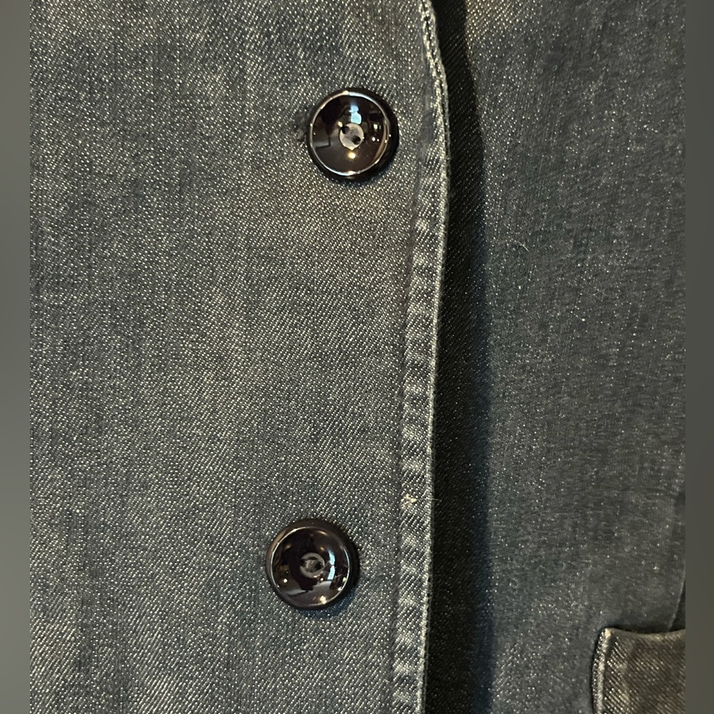 Talbots Vintage Dark Denim Women's Aberdeen Blazer Cotton Spandex 3/4 Sleeves 10 - Picture 5 of 16